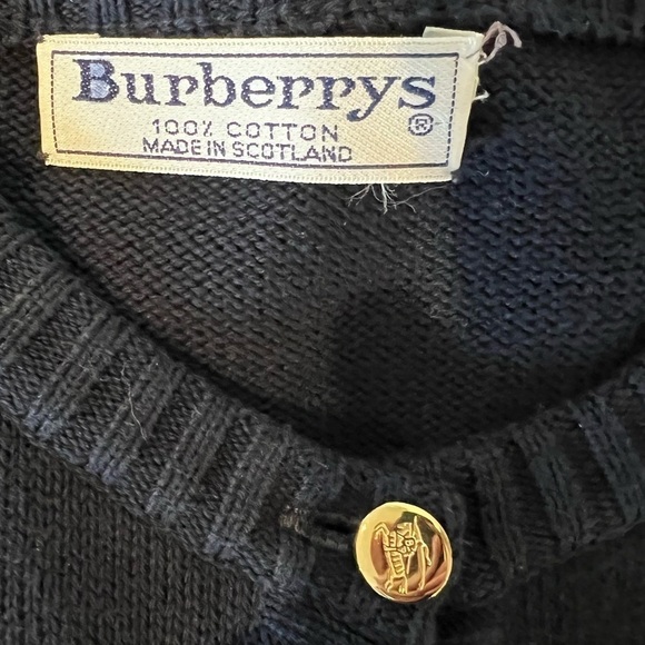 BURBERRY’S Vintage Button Down Navy Blue Anchor Cardigan - Picture 8 of 10